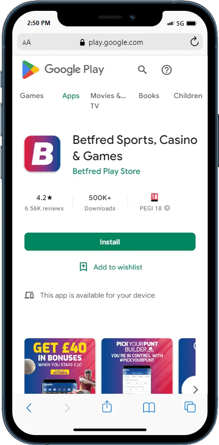 Download the Betfred App for Android