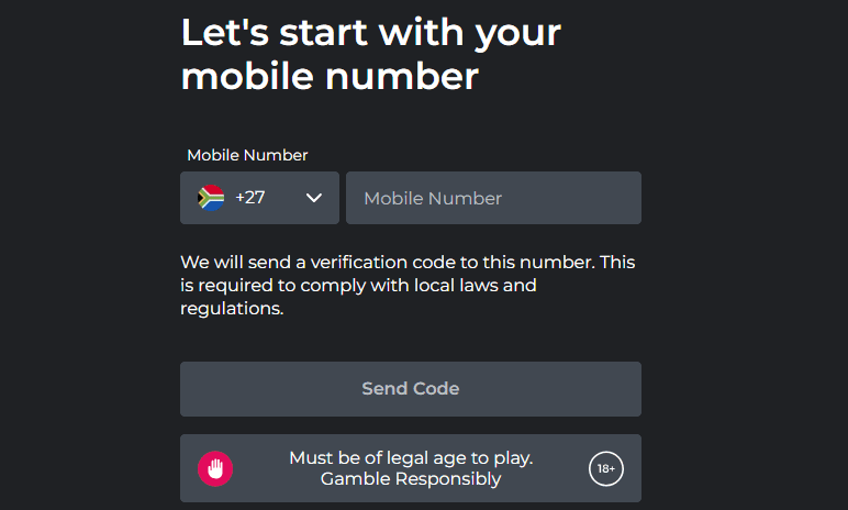Enter your cell phone number and enter the OTP when it comes through