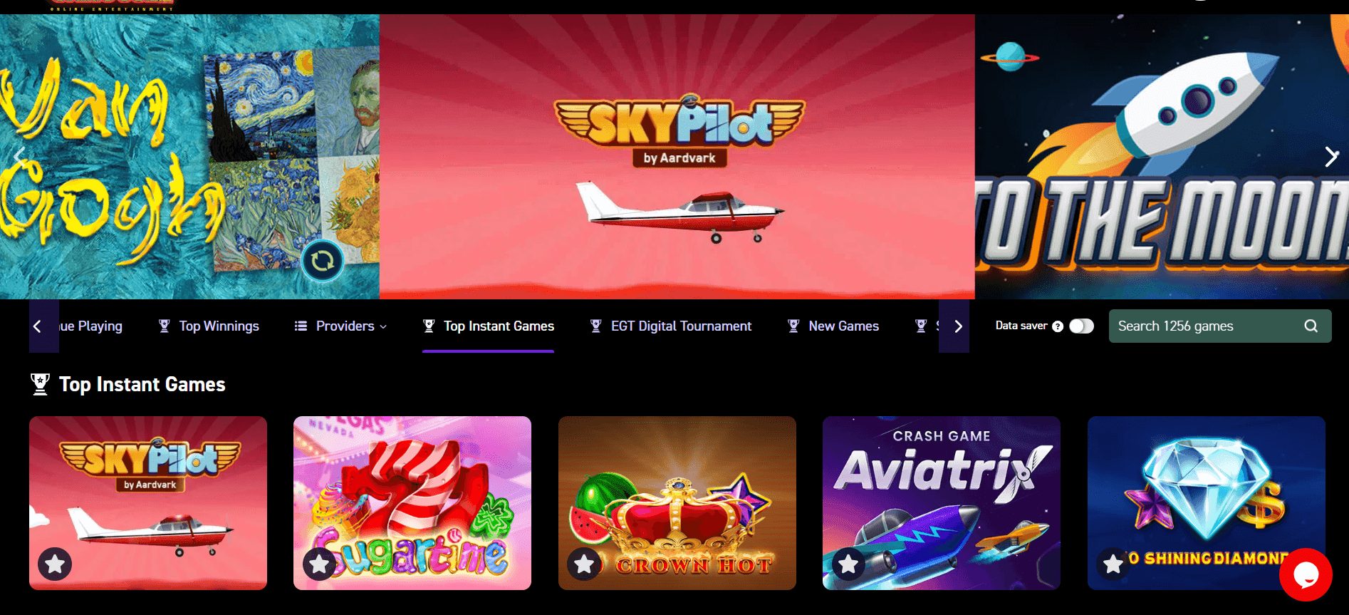 Fast-Paced Gambling for Quick Wins carousel