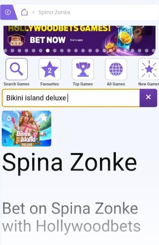 Filter by Habanero in the Spina Zonke lobby to locate Bikini Island Deluxe