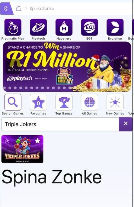 Find Triple Jokers in the casino’s Spina Zonke
