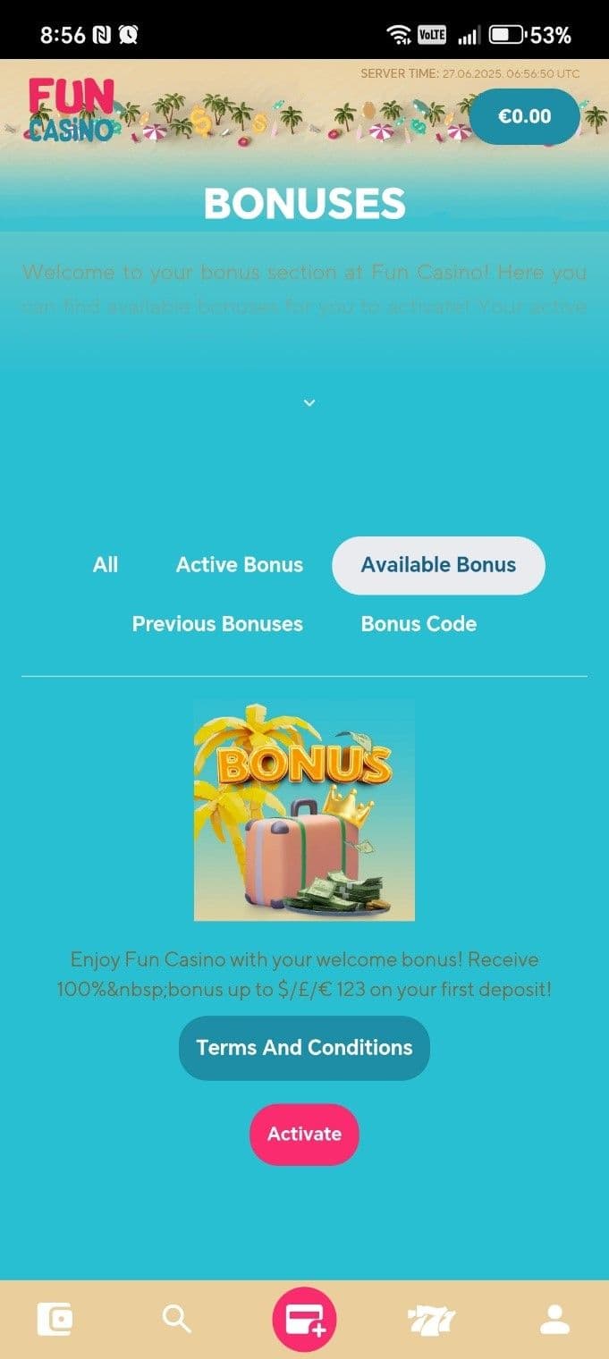 Fun Casino Deposit Bonuses