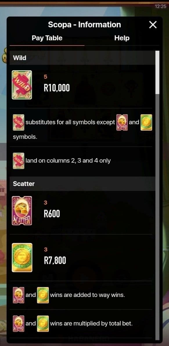 Game Symbols and Payouts