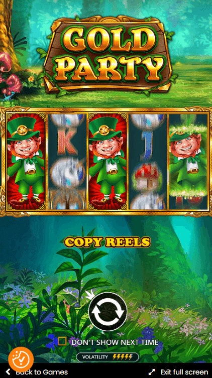 Game Symbols and Payouts gold party