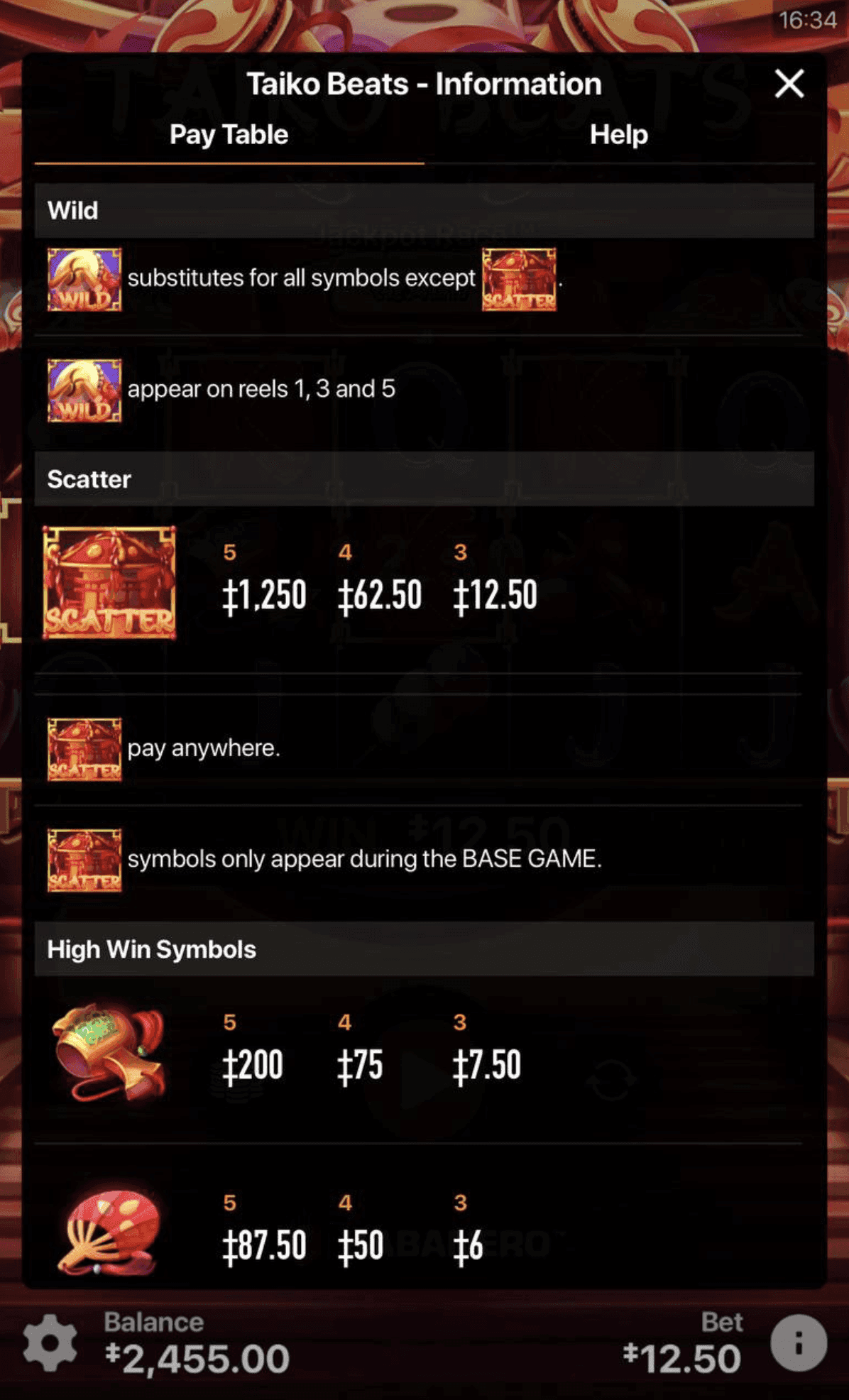 Game Symbols and Payouts taiko.png