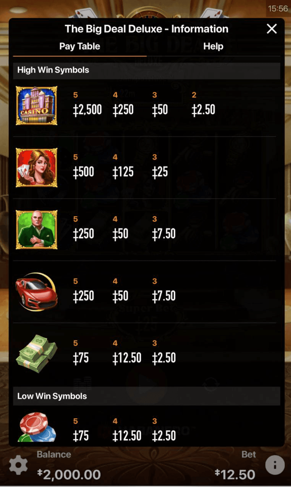 Game Symbols and Payouts