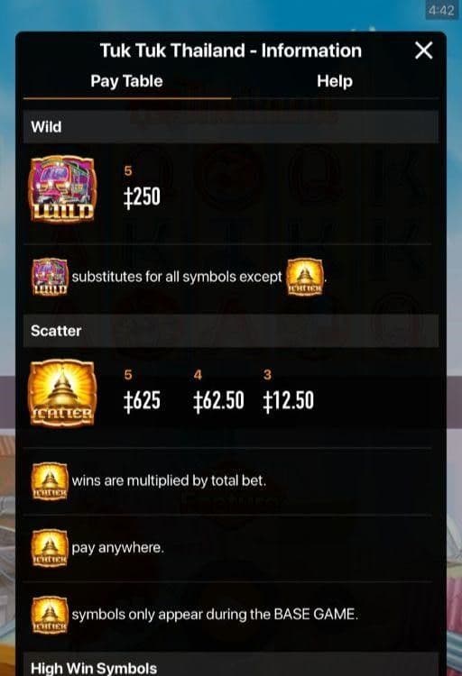 Game Symbols and Payouts tuk tuk thailand