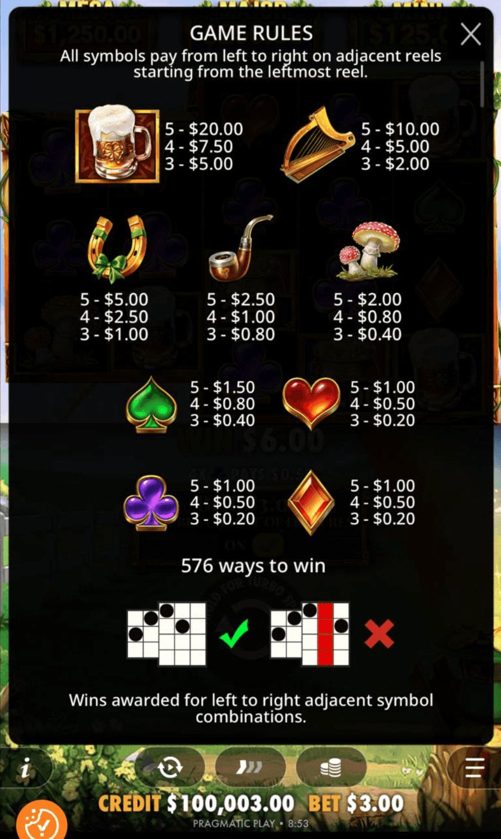 Game Symbols and Payouts wild wild