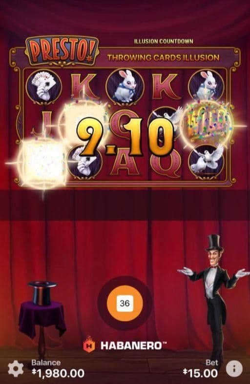 Hit the play button to spin the reels.