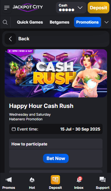 Jackpot City Casino Happy Hour Cash Rush.png