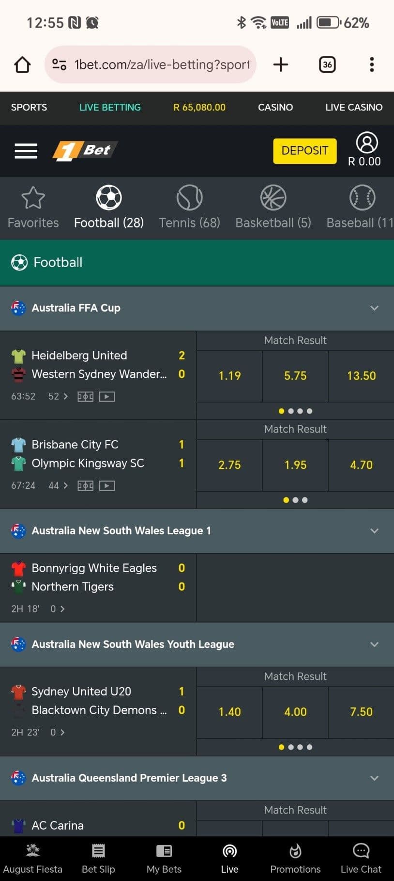 Live Betting & Streaming 1bet