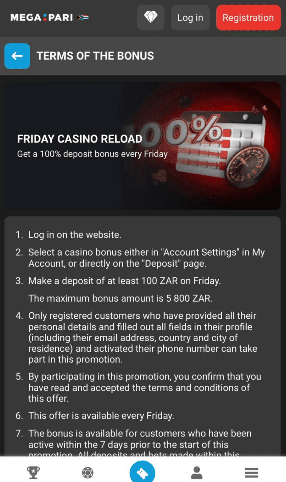 Megapari Deposit Bonus Offer