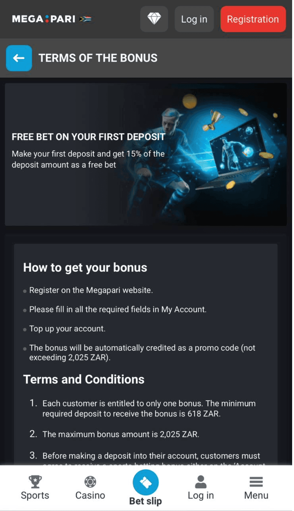 Megapari Free Bet Offer