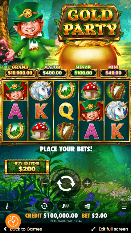 Mobile Play Experience Gold party