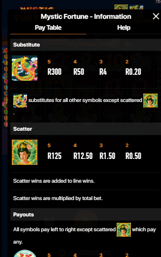 Mystic Fortune Game Symbols