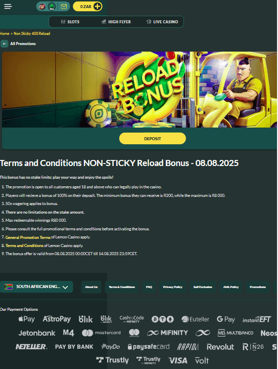 NON-STICKY Reload Bonus