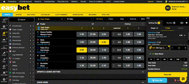 Navigate to your preferred sports market once your bonus balance is credited