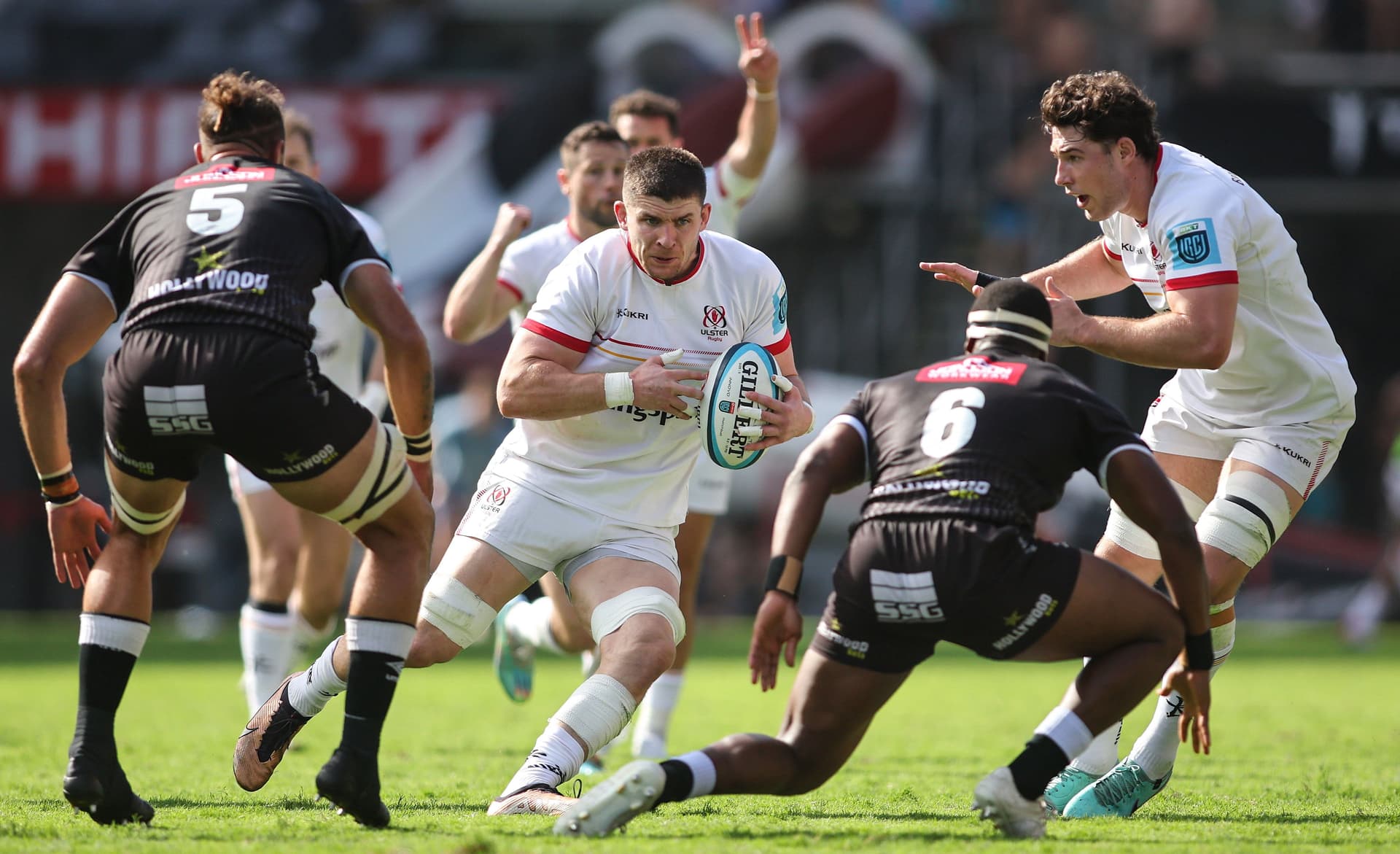 Nick Timoney, Gerbrandt Grobler and Phepsi Buthelezi