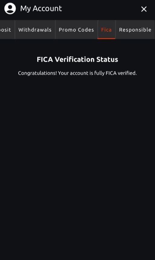 Open the “My Account” menu and navigate to the “Fica” menu