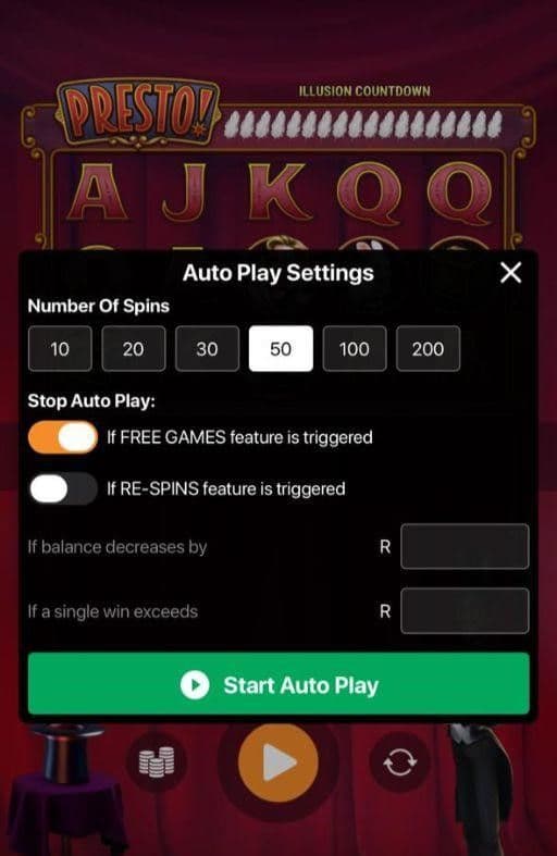 Open the autoplay menu to play hands-free
