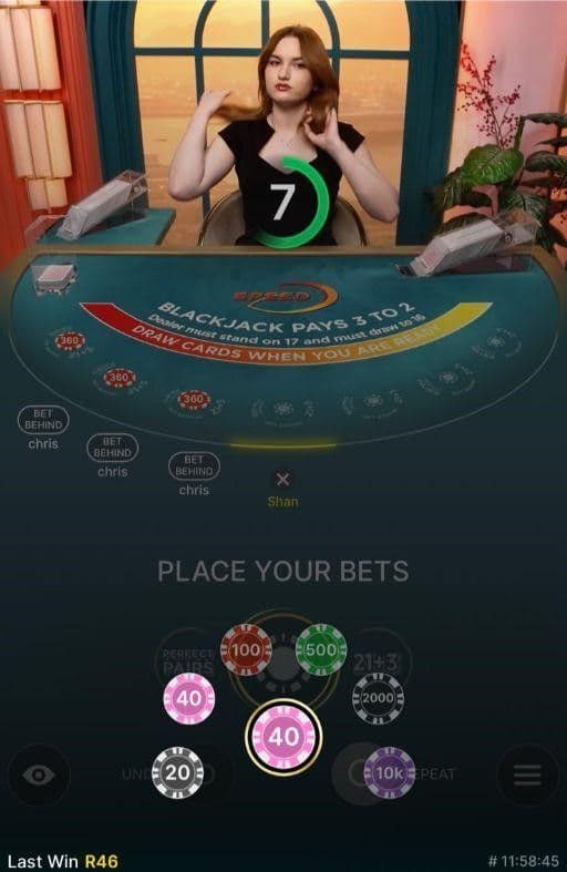 Pick your stake, wait for the initial hands to be dealt