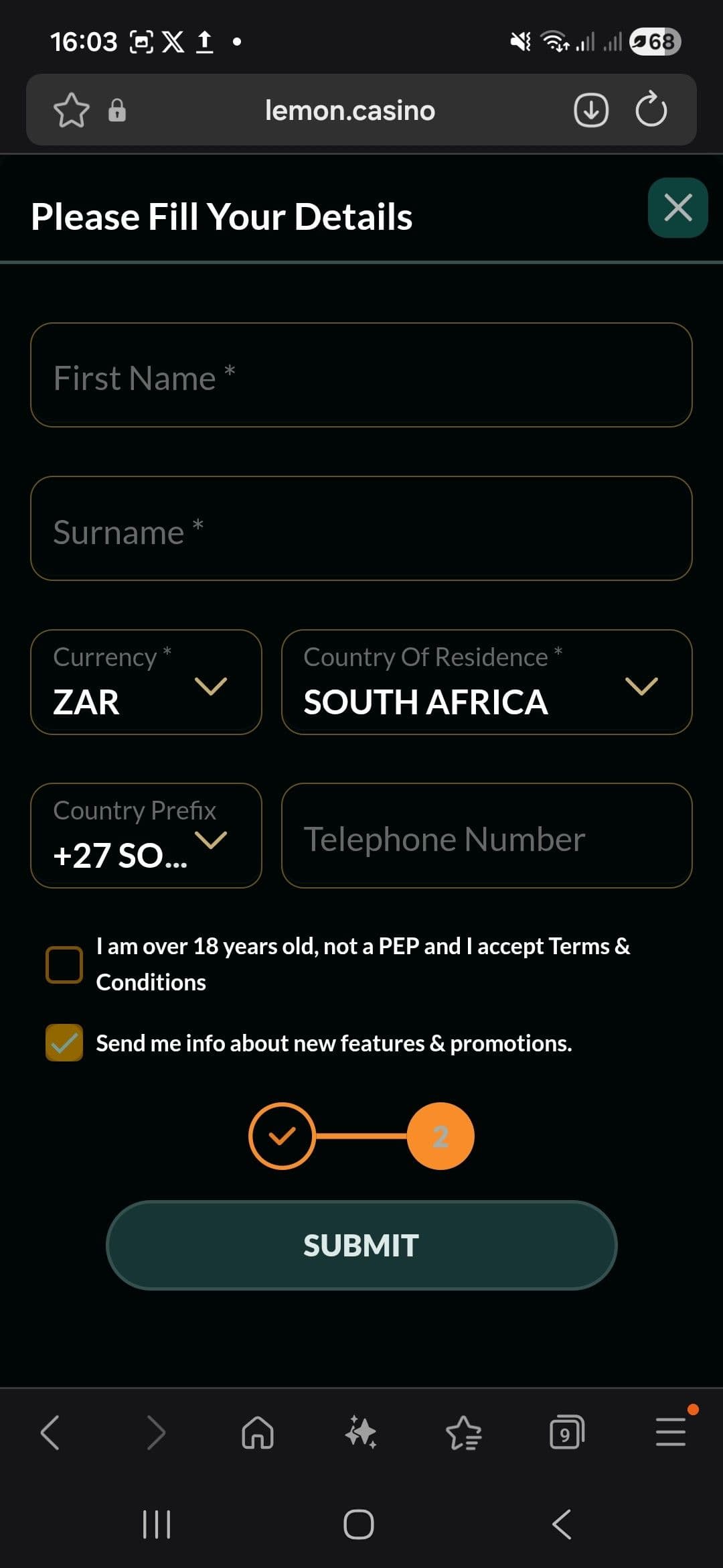 Provide your personal details