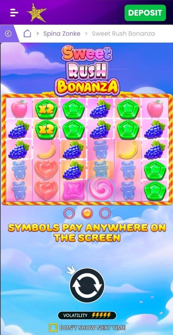 Reels, Rows, Paylines sweet rush bonanza