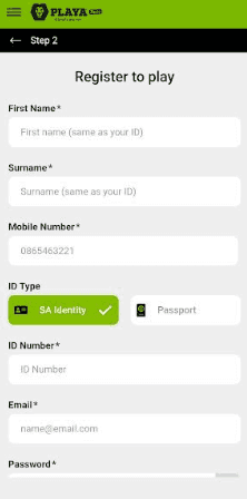 Register or log in at a reputable SA casino like Playabets