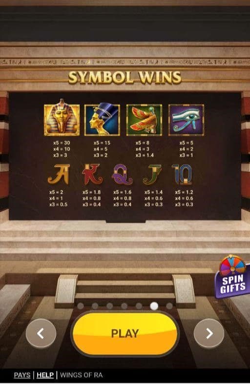 Regular symbols wins of ra