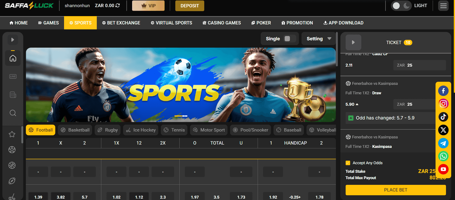 Saffaluck Sports Betting Promotions