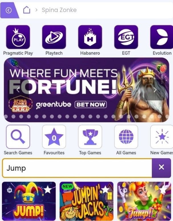 Search for Jump in the slot library