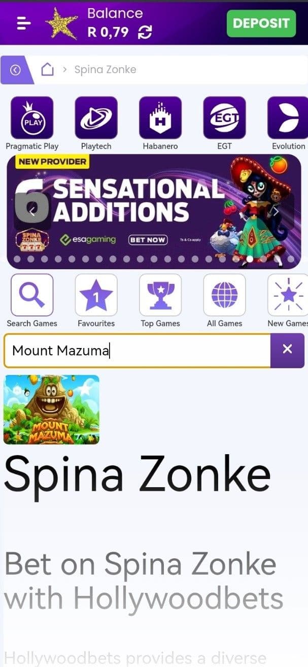 Search for Mount Mazuma in the slot library