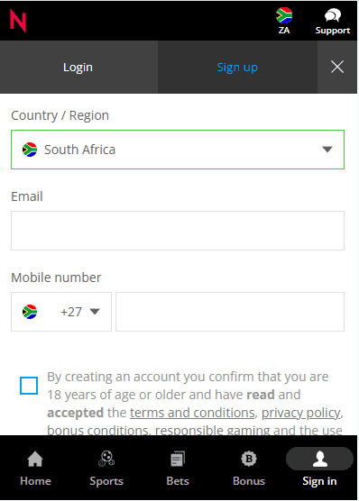 Sign Up Guide at NEO.bet