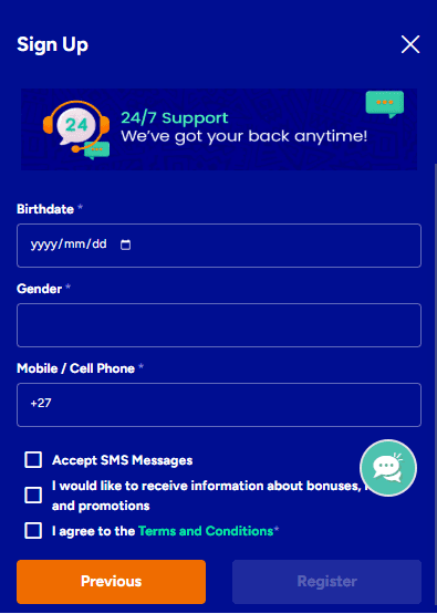 Sign Up Guide at Thunderbolt Casino