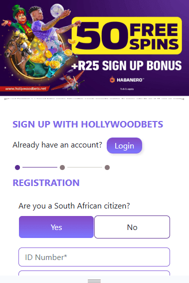 Sign up or register for your new account