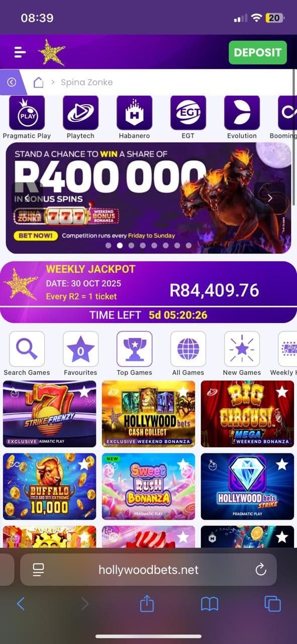 Simply sign up at Hollywoodbets or Betway