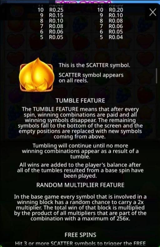 Special Symbols fruit party