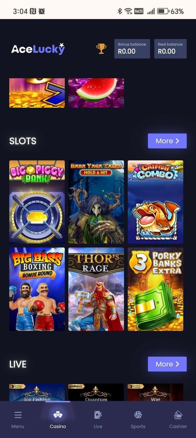 Start exploring the game lobby and bet on your favourite sports.