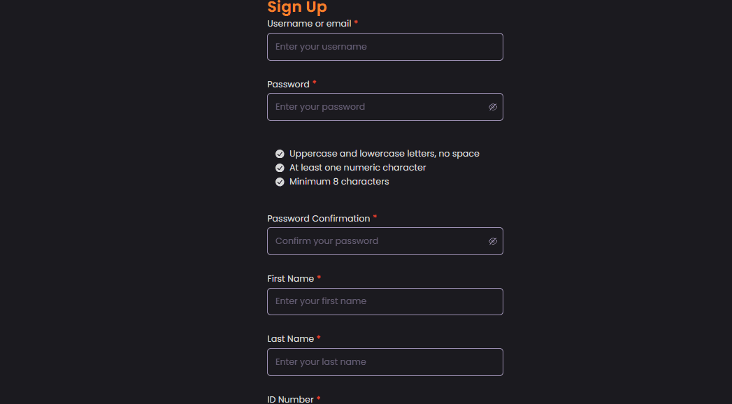 The Apex Bets registration process