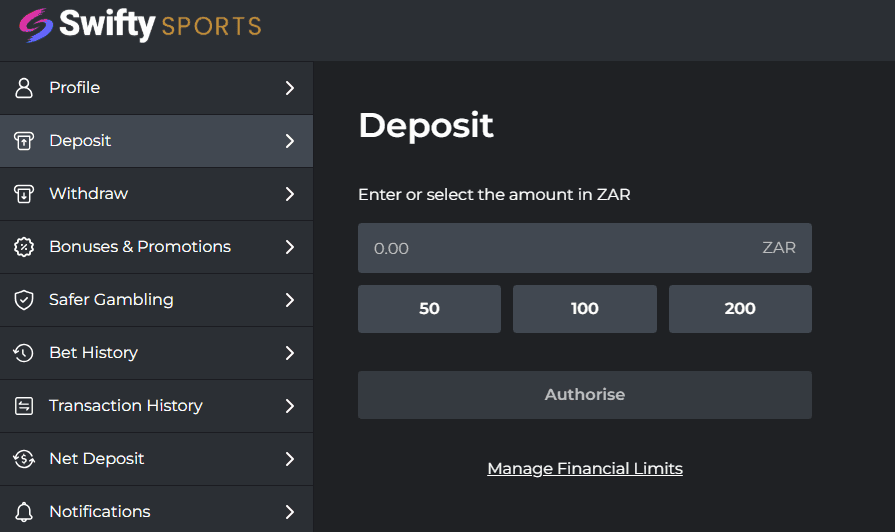 The next step is to make your first deposit