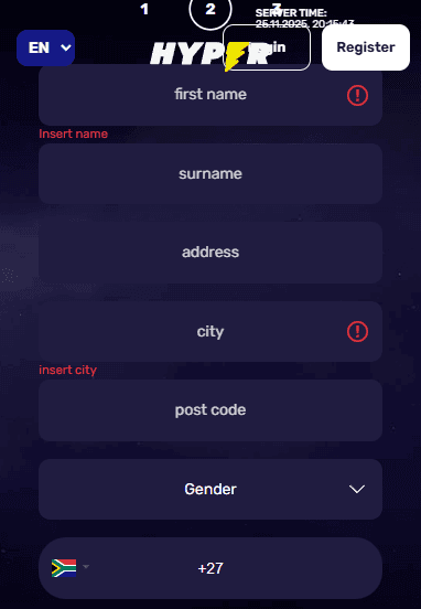 Thereafter, you will be required to enter your personal details