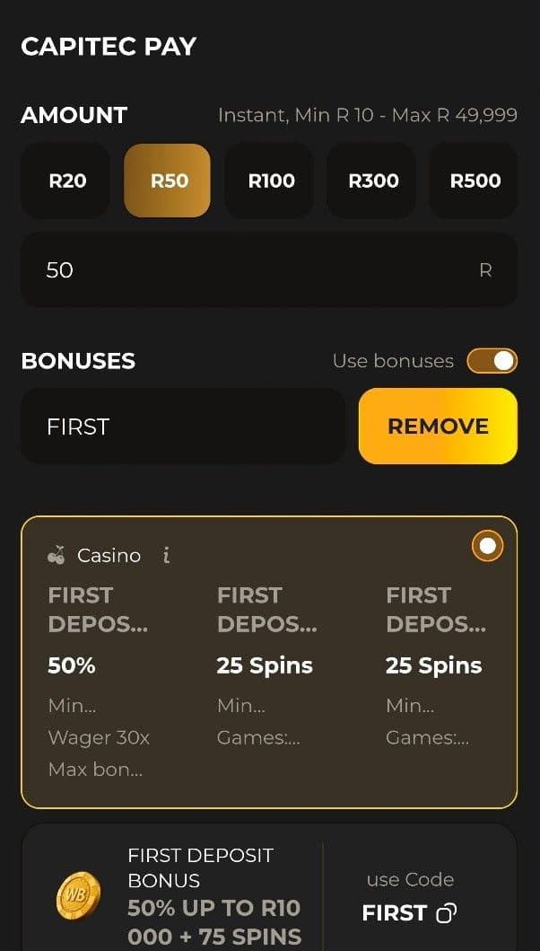 To get the welcome bonus