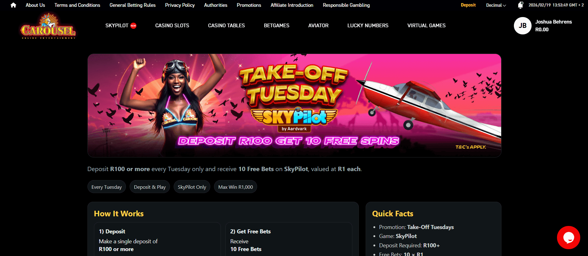 Tuesday Deposit Bonus & Birthday Perks