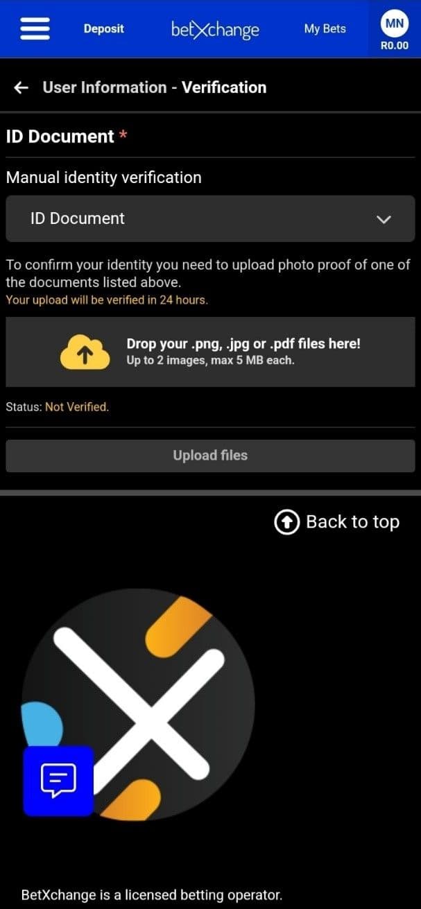 Upload an image of your South African ID document