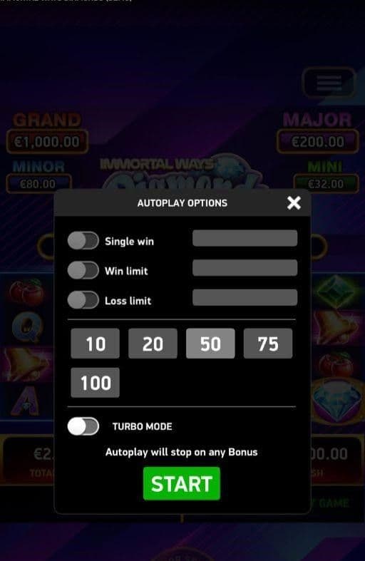 Use the autoplay option if you prefer to play hands-free