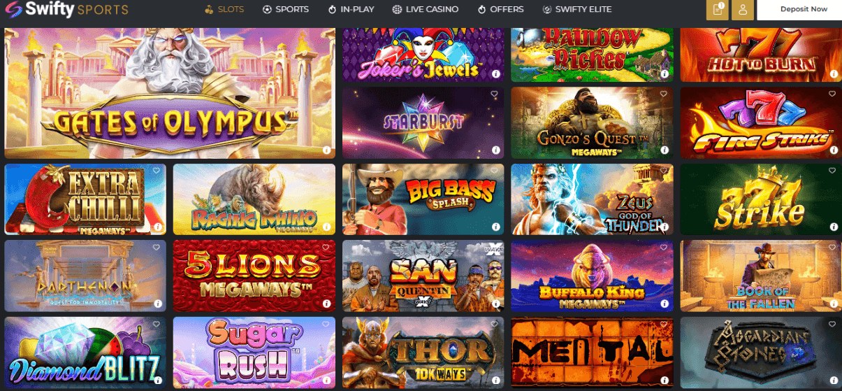 What Stood Out in the Swifty Sports Slots Lobby