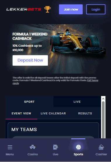 You can start the LekkerBets sign-up process