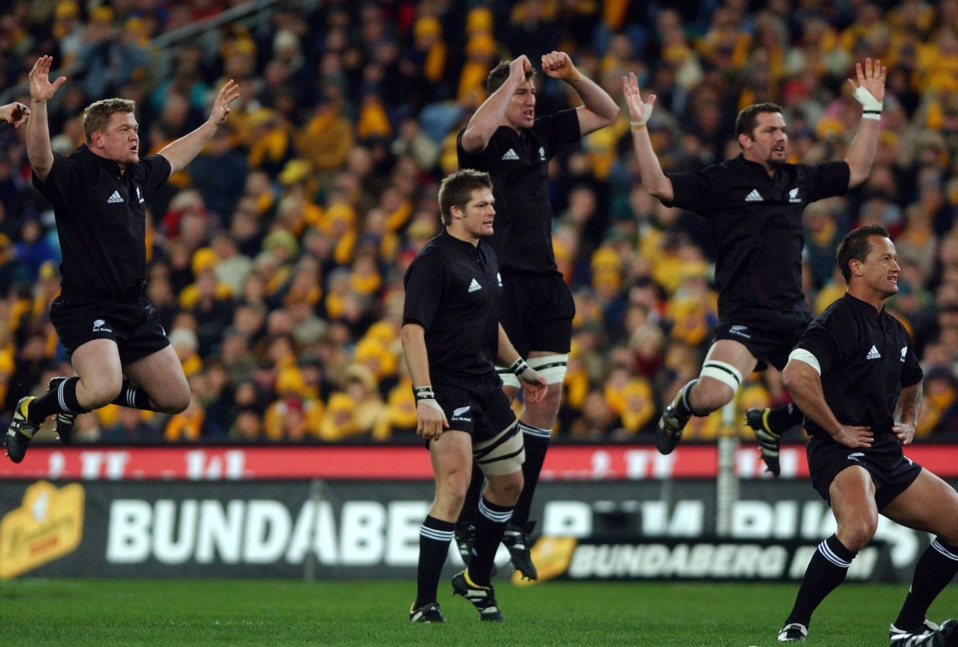 Greg Somerville (L), Richard McCaw, Chris Jack, Re